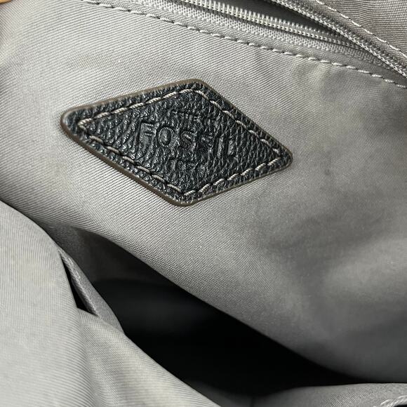 Fossil  large‎ black leather rectangular shoulder bag - Picture 6 of 8